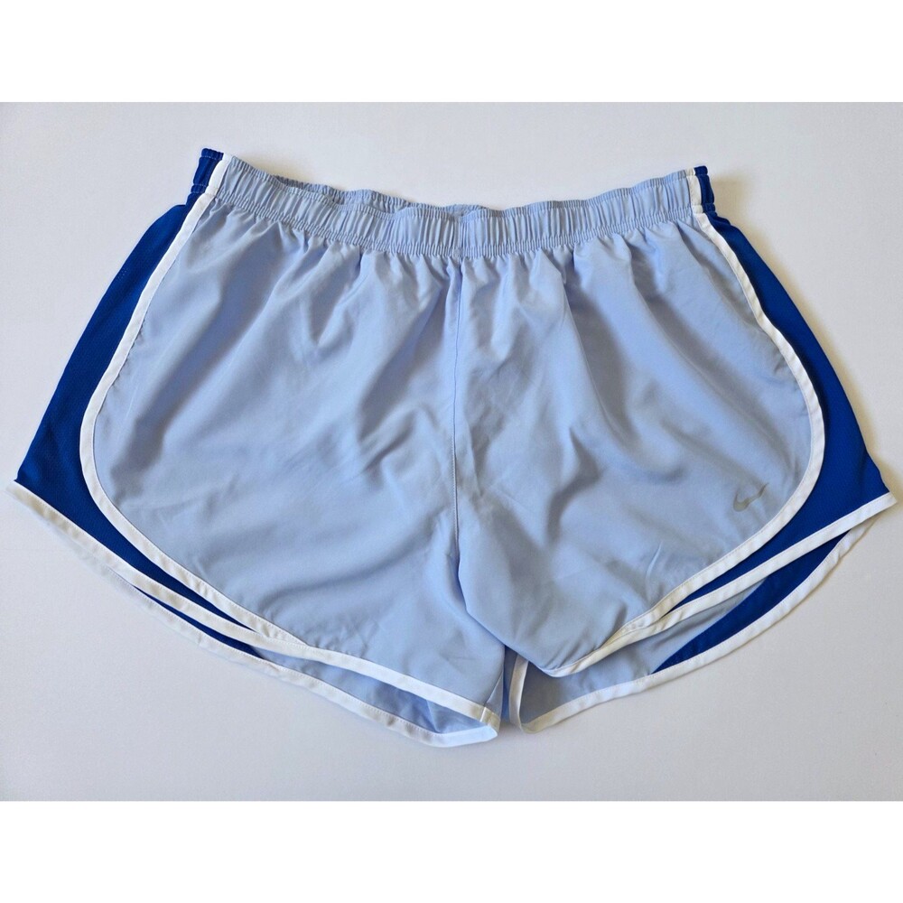 Nike Dri-FIT Women's 1X Blue/White Colorblock Mesh Lined Athletic Shorts